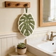 thumbnail image 4 of Leaf Shaped Hand Towels Hanging Kitchen Towels with Hanging Loop Absorbent, and Lint-Free for Bath Kitchen White, 4 of 6