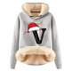 thumbnail image 1 of WILLBEST Sudadera Oversize para Mujer, con Estampado de Letras Navideñas, de Lana Gruesa, Cálida para El Invierno Mediana, 1 of 4