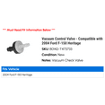 thumbnail image 2 of Vacuum Control Valve - Compatible with 2004 Ford F-150 Heritage, 2 of 2