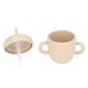 thumbnail image 4 of Taza de entrenamiento de silicona a prueba de derrames para bebés con asas dobles y tapa beige, 4 of 14