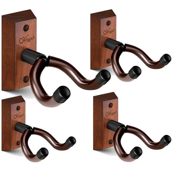 Soporte de pared de madera dura SNIGJAT para guitarra, paquete de 4 unidades