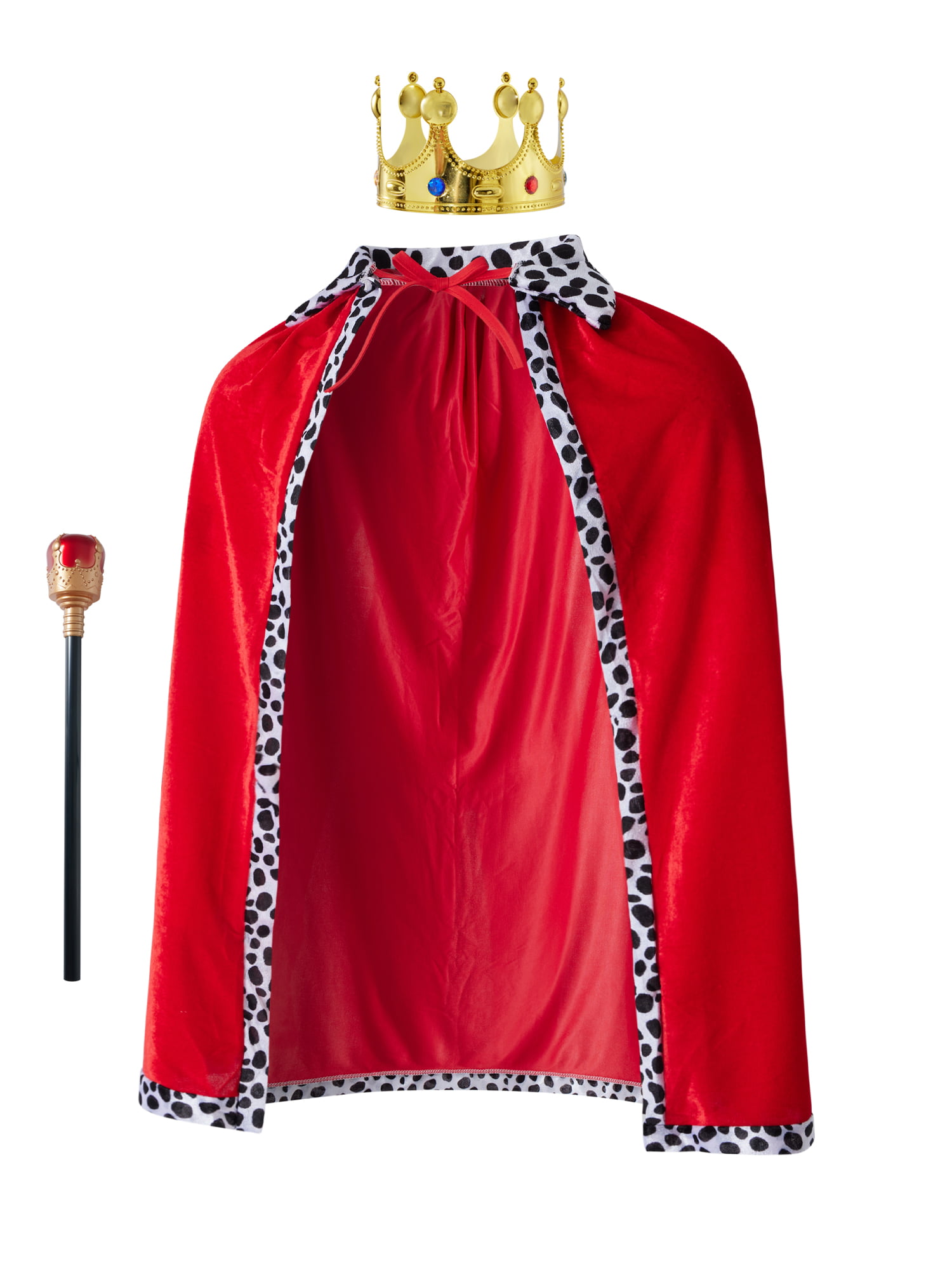 SATINIOR King Robe Queen Robe Cosplay Costume Stage Performances for Halloween Costume Party Accessory Red Robe Adult Size 