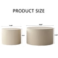 thumbnail image 3 of Drum Side Table End Table Set | Ideal for Primary Living Areas | MDF with Wave Stripe Design | No Assembly Needed & Space-Saving, 3 of 4