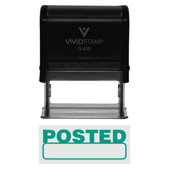 Basic Posted Self-Inking Office Rubber Stamp (Green) - X-Large