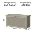 thumbnail image 2 of Uforic XXL 260 Gal Large Deck Box, Outdoor Rattan Storage Box, Waterproof & Lockable ,Light Brown, 2 of 9