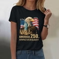 thumbnail image 2 of mgoYE America 250th Anniversary T Shirt Women Womens 250th Anniversary Patriotic July 4th T-Shirt – USA 1776-2026 O-Neck T-Shirt(Black,XL), 2 of 8