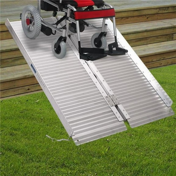 3 ft. Aluminum Ramp Fold Mobility Handicap Suitcase Threshold Portable Wheelchair