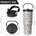 thumbnail image 4 of 30oz Handheld Travel Tumbler with Handle – Double Wall Stainless Steel Insulated Cup, Flip Straw Lid, Leak-Proof & BPA-Free for Hot and Cold Drinks – Durable Coffee & Juice Mug Pink, 4 of 7