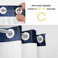 thumbnail image 5 of Navy Blue Marble No Hook Shower Curtain Waterproof, Bathroom Curtains with Snap in Liners and See Through Top Window, Modern Golden Geometric Abstract Hotel Style Bathtub Curtains Shower 72"Wx84"L, 5 of 8