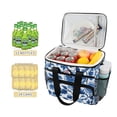 thumbnail image 2 of FORMRS Insulated Cooler Bag 24 Cans Capacity Soft Leakproof Lunch Box with Side Pockets, Blue Floral Pattern, 2 of 7