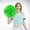 Green, variant on 2PCS Cheerleaders Handheld Color Flower Sports Activities Performance Cheering Supplies Round High Density Color Strip Lightweight Double Finger Ring Buckle Design Off Event Planner Organizer with