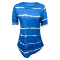 thumbnail image 4 of Puntoco Blusas sueltas de manga corta con cuello redondo y estampado informal para mujer Puntoco Puntoco-1129, 4 of 5