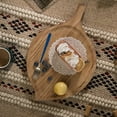 thumbnail image 7 of Burned Wood Pizza Peel Leaf Shape Round Serving Display Tray, 7 of 7