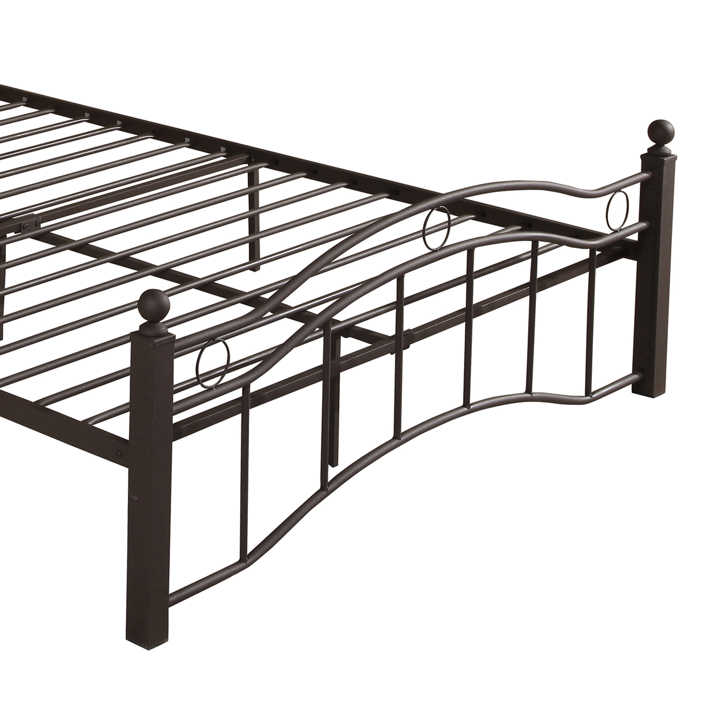 Noble House Yarel Contemporary Iron King Bed Frame, Hammered Copper