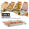 thumbnail image 4 of Table Pans 6 Pack, 20.9x12.8x2.6 Inch Deep Hotel Pans, 13.5 Gallon Stainless Steel Food Containers, Oven Trays for Buffet Catering Commercial Kitchen, 4 of 7
