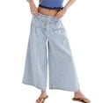 thumbnail image 1 of Pantalones Vaqueros Anchos para Mujer, Holgados, con Cintura Elástica, Botones, Estilo Boyfriend, Informales, Sueltos, con Bolsillos. Azul XL, 1 of 9