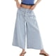 thumbnail image 1 of Pantalones Vaqueros Anchos para Mujer, Holgados, con Cintura Elástica, Botones, Estilo Boyfriend, Informales, Sueltos, con Bolsillos. Azul L, 1 of 9