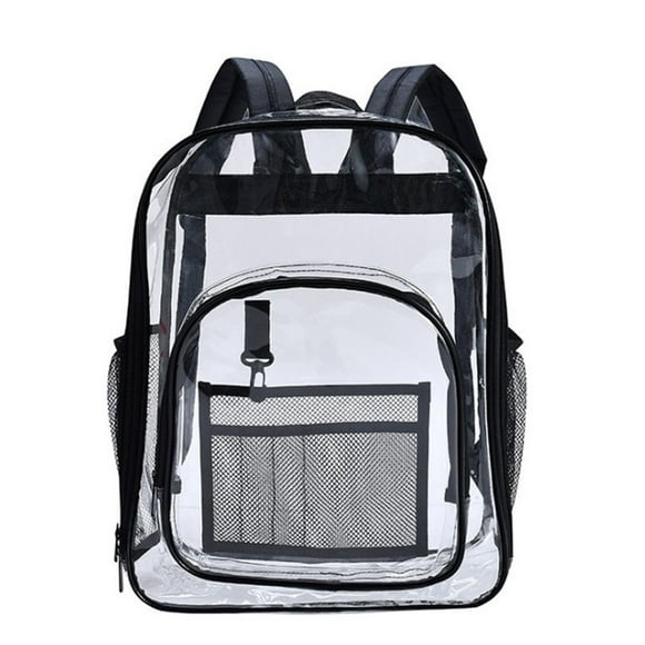 AMERTEER Lochimu17 Inch Clear Backpack Waterproof Clear Backpack Heavy Duty Clear Backpack Large Capacity School Bag School Bag With Adjustable Straps Black
