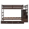 thumbnail image 3 of Twin Over Twin Kids/Teens Bunk Bed with Buit-In Staircase, Wooden Storage Bed Frame with 6 Drawers, 3 of 8