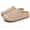 A-Khaki, variant on Women Hollow Out Closed Toe Slippers Slip On Soft Sole Two Way Mule Spring Summer Breathable Casual Shoes