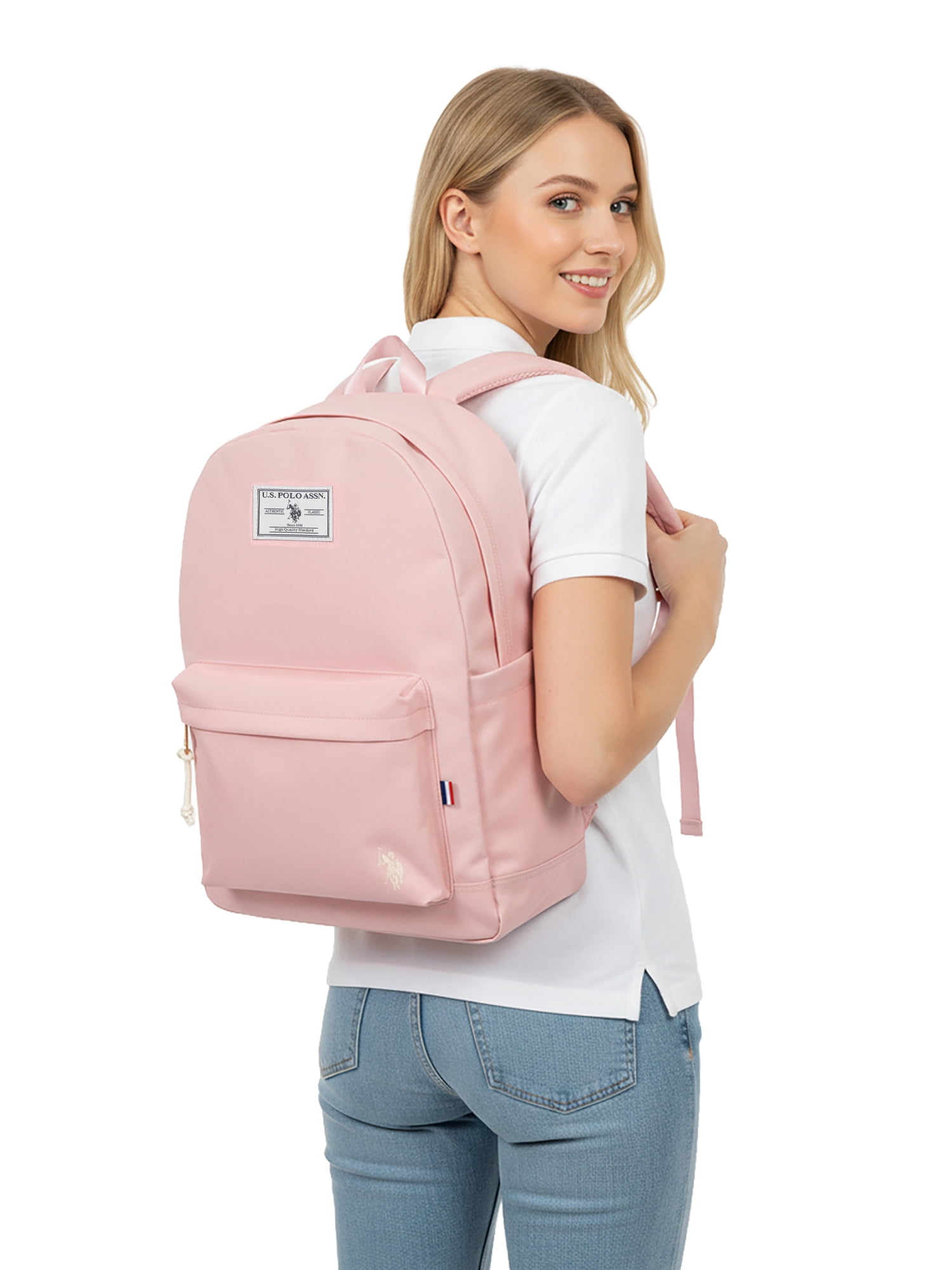 U.S. Polo Assn. Unisex Kid's 18" Solid Core Backpack, Blush