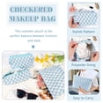 thumbnail image 6 of Emlimny 3Pcs Checkered Makeup Bag for Women Large Cosmetic Bag Set Travel Toiletry Bag Makeup Pouch Bag for Purse Blue Zipper Storage Bag Organizer Cute Small Aesthetic Car Essentials Bag, 6 of 7
