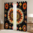 thumbnail image 2 of Manfei Boho Exotic Style Black Out Curtains,Countryside Floral Curtains Pack of 2 (42x63 Each),Orange Geometric Flower Bedroom Curtains For Girls Teens,Microfiber Bedroom Decor, 2 of 6