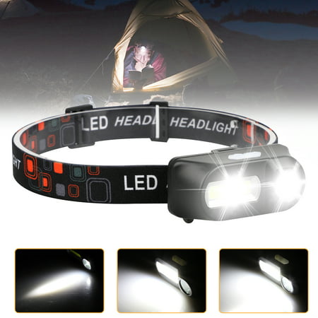 EEEkit LED Headlamp Bright USB Rechargeable Work Cob Head Lamp Head Torch Flashlight, Waterproof, Mini and Compact, 6 Working Mode, Running Headlamps for Camping Hiking
