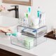 thumbnail image 3 of Organizador de maquillaje transparente de 3 niveles con cajón, almacenamiento de cosméticos para cambiador y cambiador de baño, soporte de belleza para lápiz labial cepillo para polvo, 3 of 7