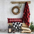 thumbnail image 2 of Buffalo Check Welcome Home Long Pillow, 12" x 35 1/2", Red, 2 of 2
