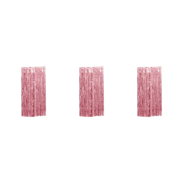 Wweixi Customized Fringe Curtain For Exquisite Anniversary Party Decorations Luster Rose Gold 3Set