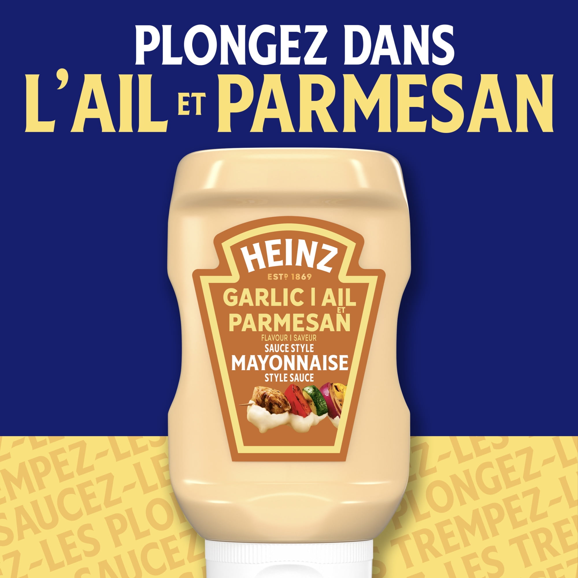 Heinz Garlic Parmesan Flavour Mayonnaise Style Sauce, 340 mL Bottle, 340mL