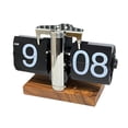 thumbnail image 2 of Tnarru Flip Desk Clock Mechanical Flip Clock Multifunctional Decor Creative Table Clock Automatic Page Turning Clock for Home Office Stainless Steel 12h, 2 of 6