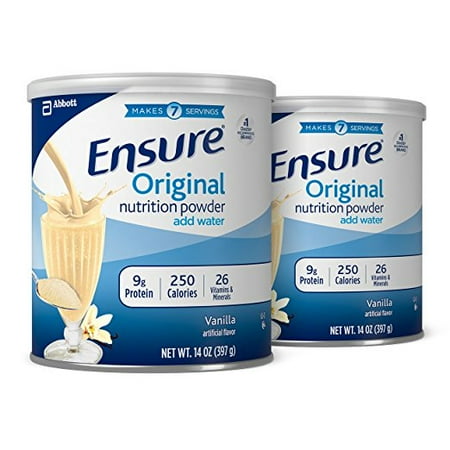Ensure Original Nutrition Shake Powder with 9 grams of protein, Meal Replacement Shakes, Vanilla, 14 oz (Pack of 2)