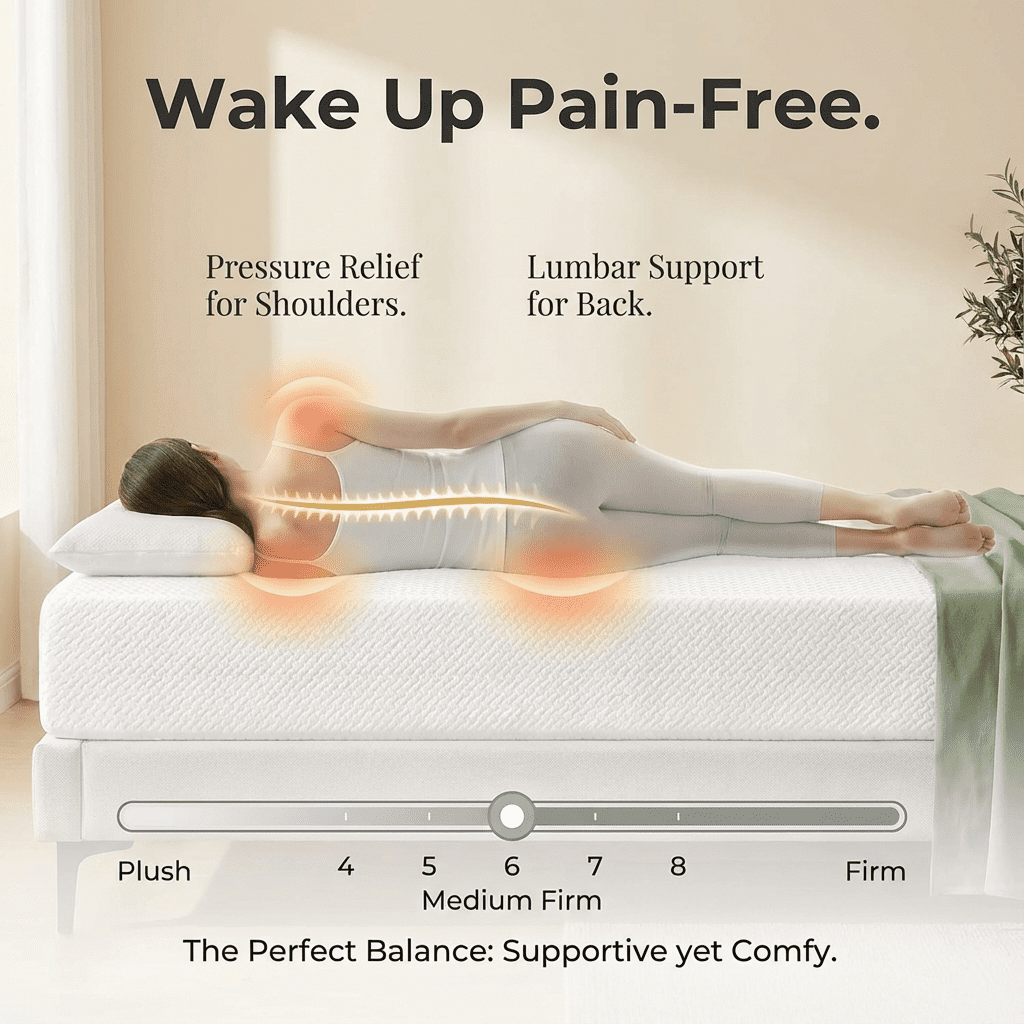 8 Inch Extra Firm/Medium Firm Memory Foam Mattress Full Size with Tencel Cover, Infused with Green Tea Gel, CertiPUR-US Certified, Fiberglass-Free