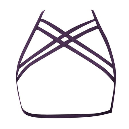 

Women Lace Up Bra Black Cutout Stretch Adjustable Lingerie Bra Lady Elastic Band Bra
