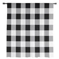 thumbnail image 2 of Vintage Farmhouse Semi Sheer Curtains Drapes for Living Room, Bedroom, French Doors Window 84 Inches Long, Black and White Checkered Rod Pocket Chiffon Curtain Drapery Voile Draperies Panel, 2 of 6