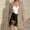 Khaki, variant on Women Solid Hooded Mid-Length Puffer Coat, Long Sleeve Zip & Button Quilted Jacket with Side Pockets Winter Outerwear Navy XL(XL)
