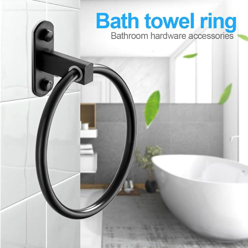 Retro Hand Towel Holder Wall Mount round Towel Rack Towel Ring Bathroom
