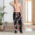 thumbnail image 6 of Lsque Tricolor Koi Fish Trio Print Men's Pajama Pants, Lounge Pant - Comfortable Home Wear,Elastic Waistband, Stylish Design-Large, 6 of 9