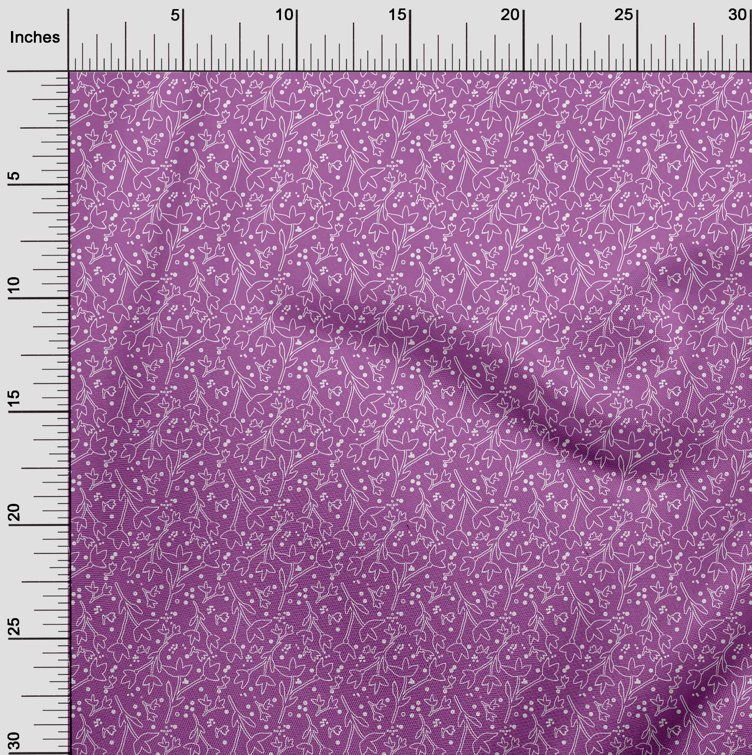 oneOone Polyester Lycra Purple Fabric Florals Quilting Supplies Print Sewing Fabric By The Yard 56 Inch Wide