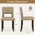 thumbnail image 3 of Costway Wooden Dining Chair Set of 2 with Acacia Wood Frame Padded Seat & Back Home Beige, 3 of 8
