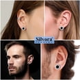 thumbnail image 4 of Pendientes de Botón Silvora Runas Vikingas Plata de Ley, 4 of 8