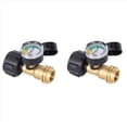 thumbnail image 3 of 2 Pack Manomètre de Réservoir de Propane avec Connexion, Valve de Pression 5-100 LB, Instrument de Test de Pression de Réservoir de Propane, 2 * Adaptateur de Réservoir de Propane, Noir & Or, 3 of 10