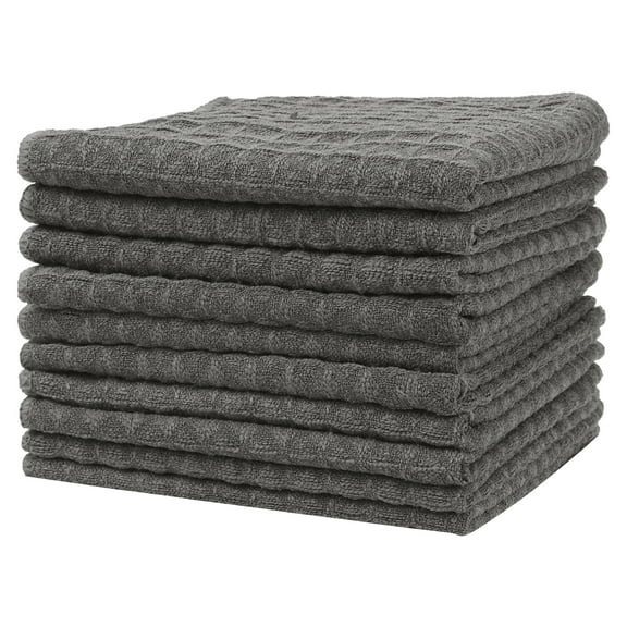Unique Bargains Waffle Weave Kitchen Cleaning Absorbent Lint Free Dish Kitchen Towels 10pk 10" x 10"