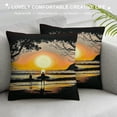 thumbnail image 3 of Orinice Sunset Graphic Decorative Men Women Boy Girl Room Cushion Throw Pillow Cover Square 1PC Summer Pillow Covers 18x18in, 3 of 5
