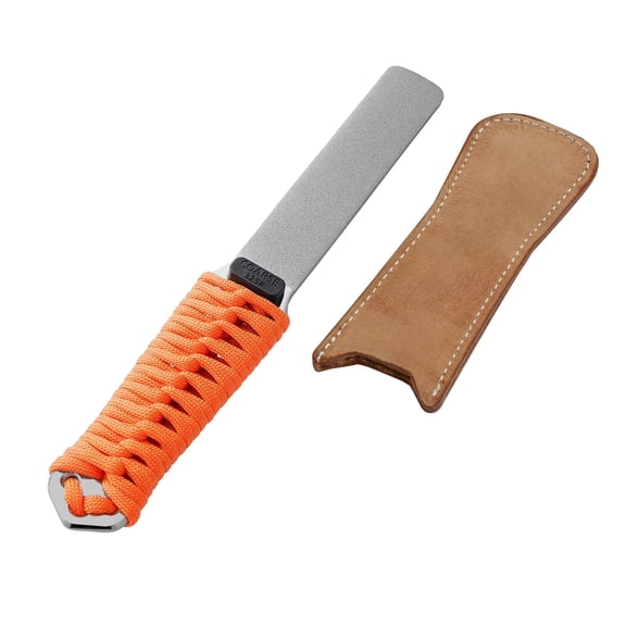 Sharpal 181N Dual-Grit Diamond Sharpening Stone with Leather Strop, Tool Sharpener for Knife, Axe, Lawn Mower Blade