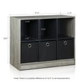 thumbnail image 3 of Furinno Basic 3x2 Bookcase Storage with Bins, French Oak/Black, 3 of 4