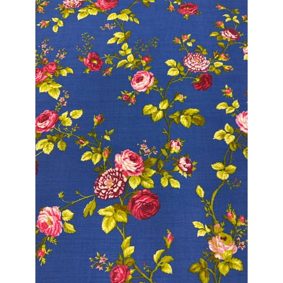 Sedona Designz 60" Wide Rose Print Polycotton Broadcloth Fabric – 50/50 Cotton Polyester – Soft, Lightweight Fabric for Dresses, Crafts, Quilting, Home Décor & Sewing Projects