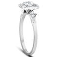 thumbnail image 3 of Silvago Jewel 1.2 Ct Round Cut Lab Created Diamond Ring - Three Stone Stamped 14K White Gold Plated Diamond Wedding Anniversary Ring - Wedding Ring for Women's - Wedding Anniversary Gifts for Women's, 3 of 3